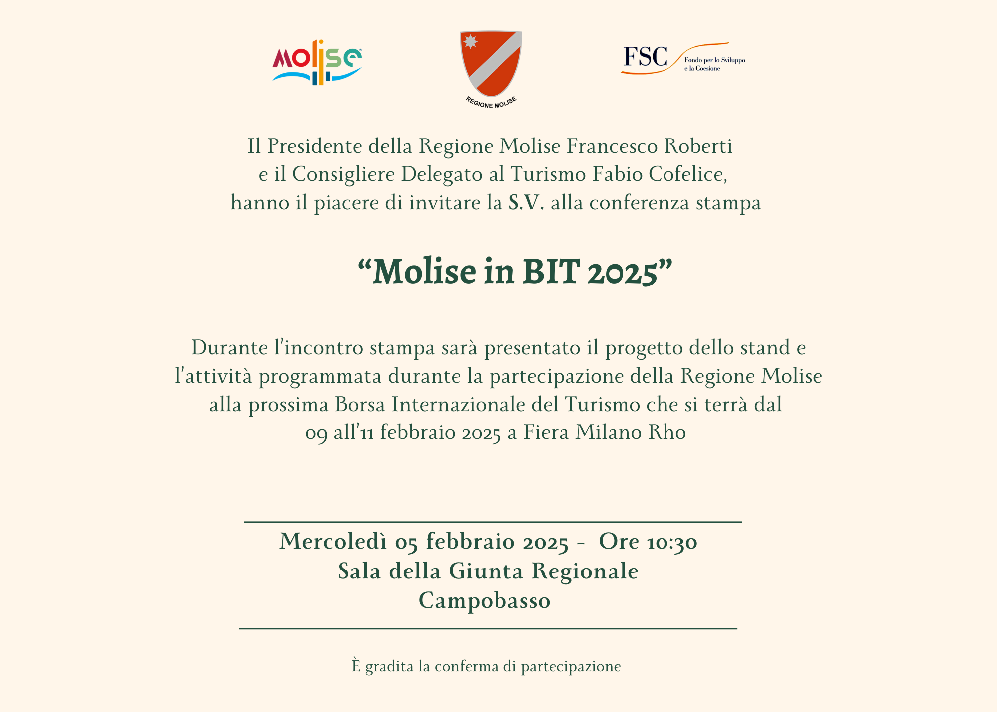 Invito Conferenza Stampa BIT 2025