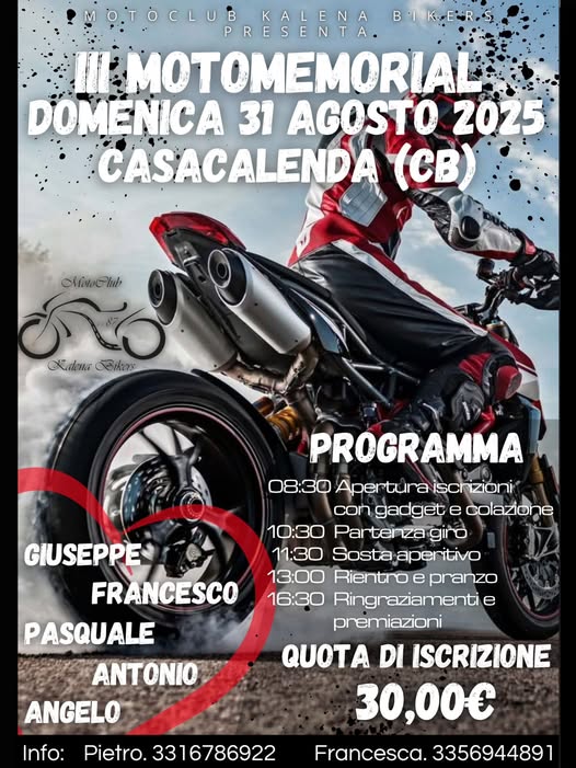 Locandina "Moto Memorial 2025 a Casacalenda"