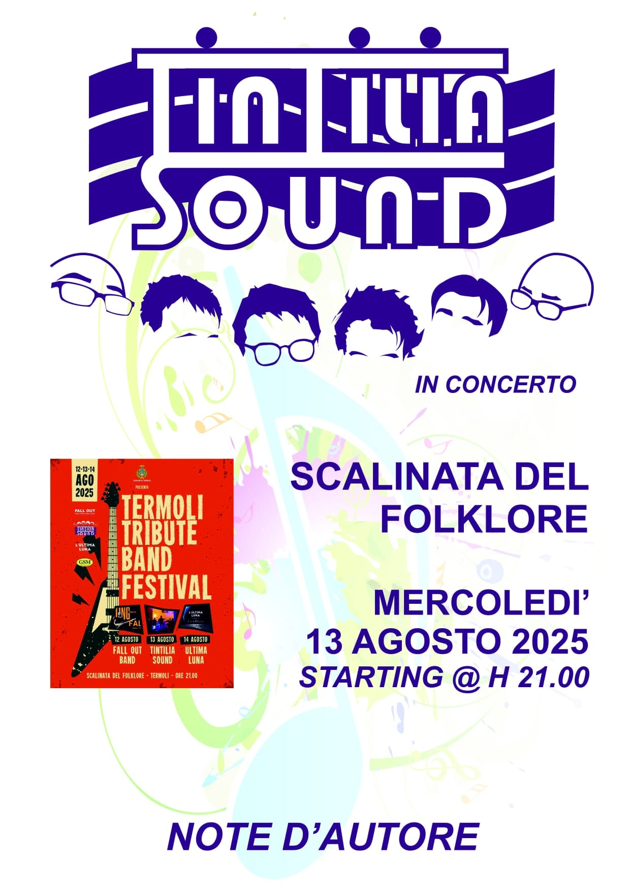 Locandina dell'evento "Tintilia Sound - Cantautorato italiano"