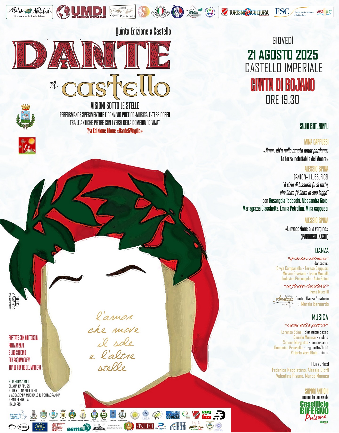 Locandina della settima edizione di Dante a castello