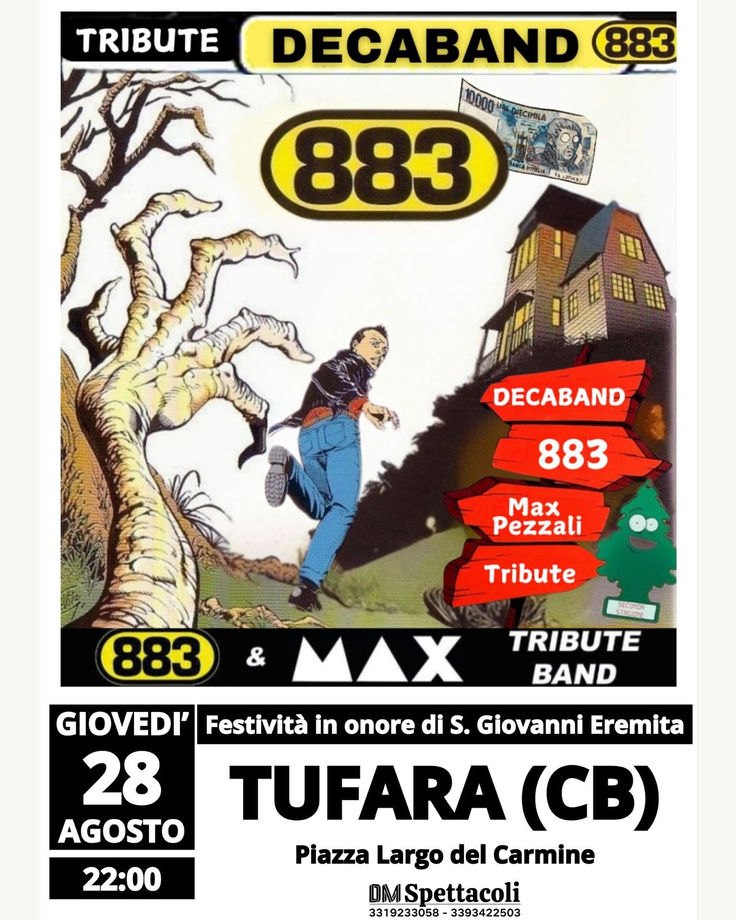 Locandina "Decaband Max Pezzali&883 Tribute live a Tufara"