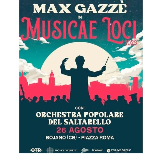Locandina "Max Gazzè in Musicae Loci 2025 a Bojano"