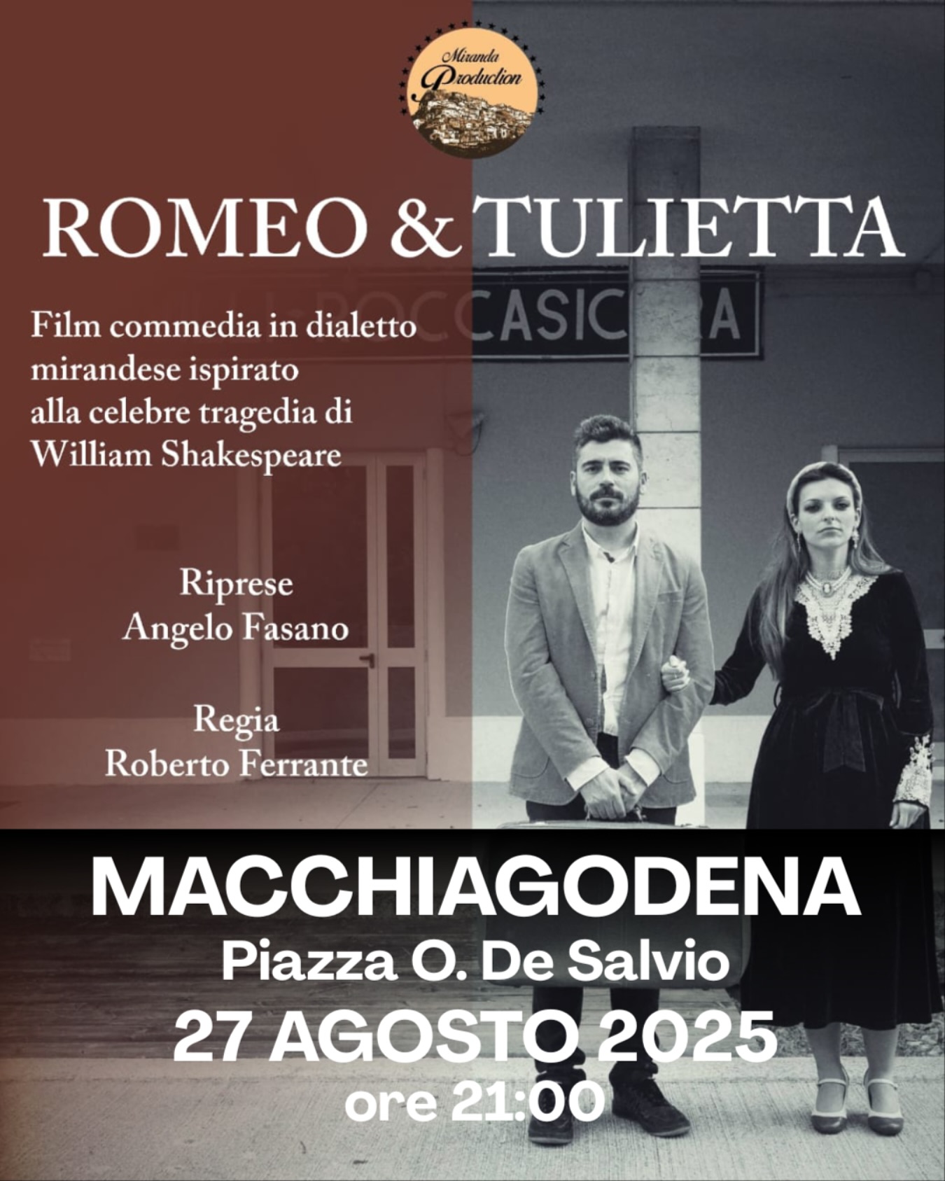 Locandina "Proiezione del film Romeo e Tulietta a Macchiagodena"