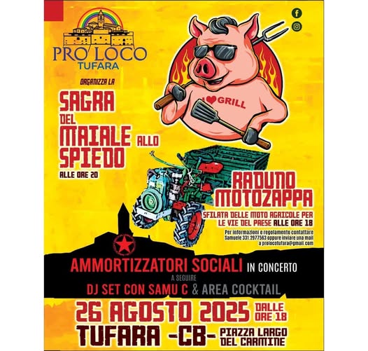 Locandina "Sagra del Maiale allo Spiedo di Tufara 2025"