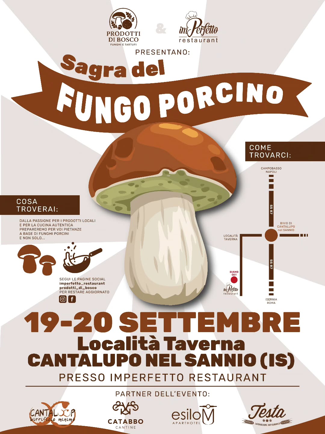 locandina "Sagra del fungo porcino" a cantalupo nel Sannio