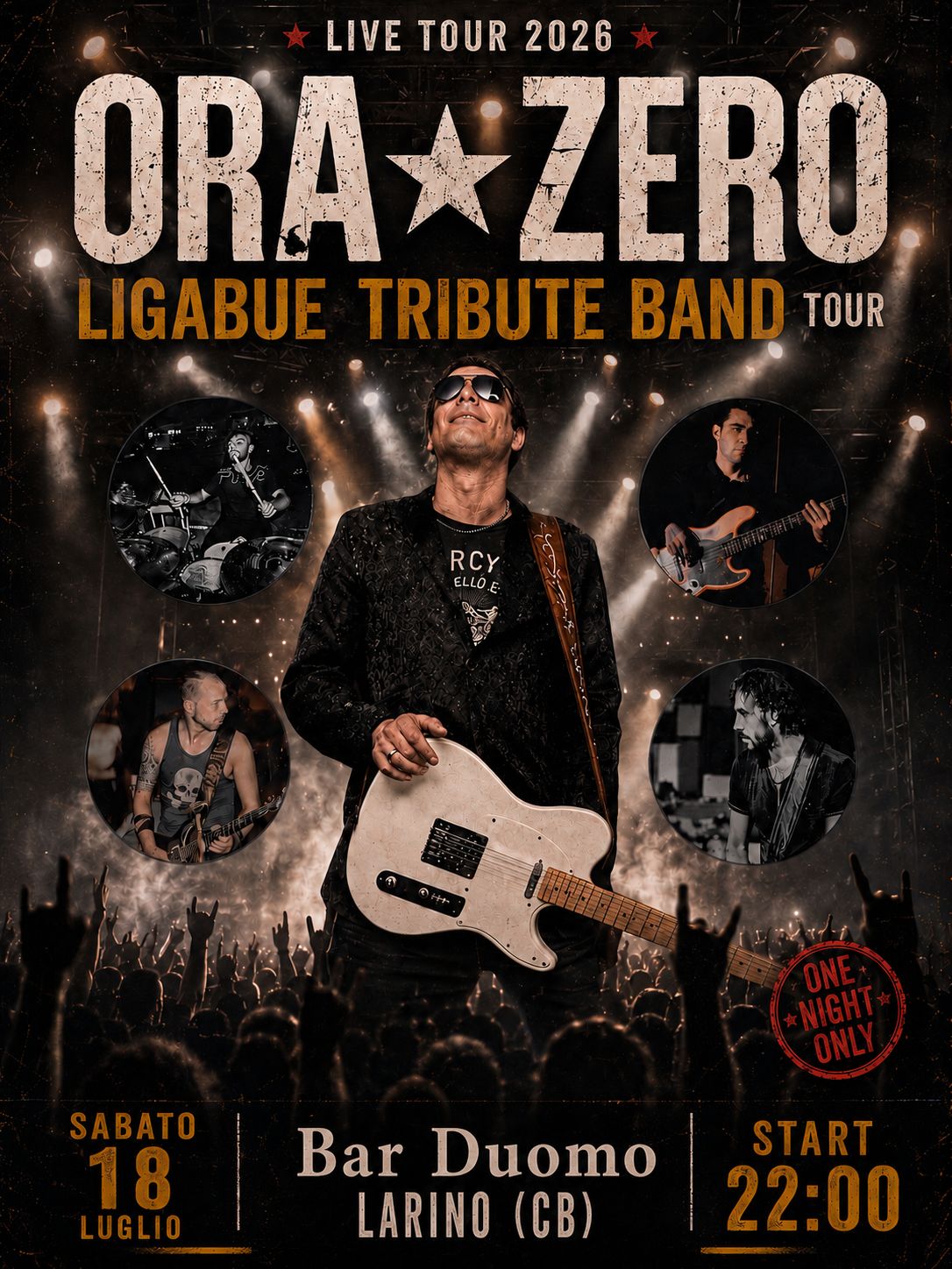 locandina del live tour di ligabue 18 luglio 2026 larino