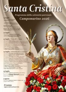 immagine del programma dei festeggiamenti in onore di santa Cristina. Nella foto sono riportati tutti i dettagli delle singole giornte.